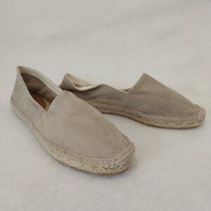 J. Crew Flats Espadrilles Shoes Womens 8 Beige Linen Blend Made in Spain Slip On